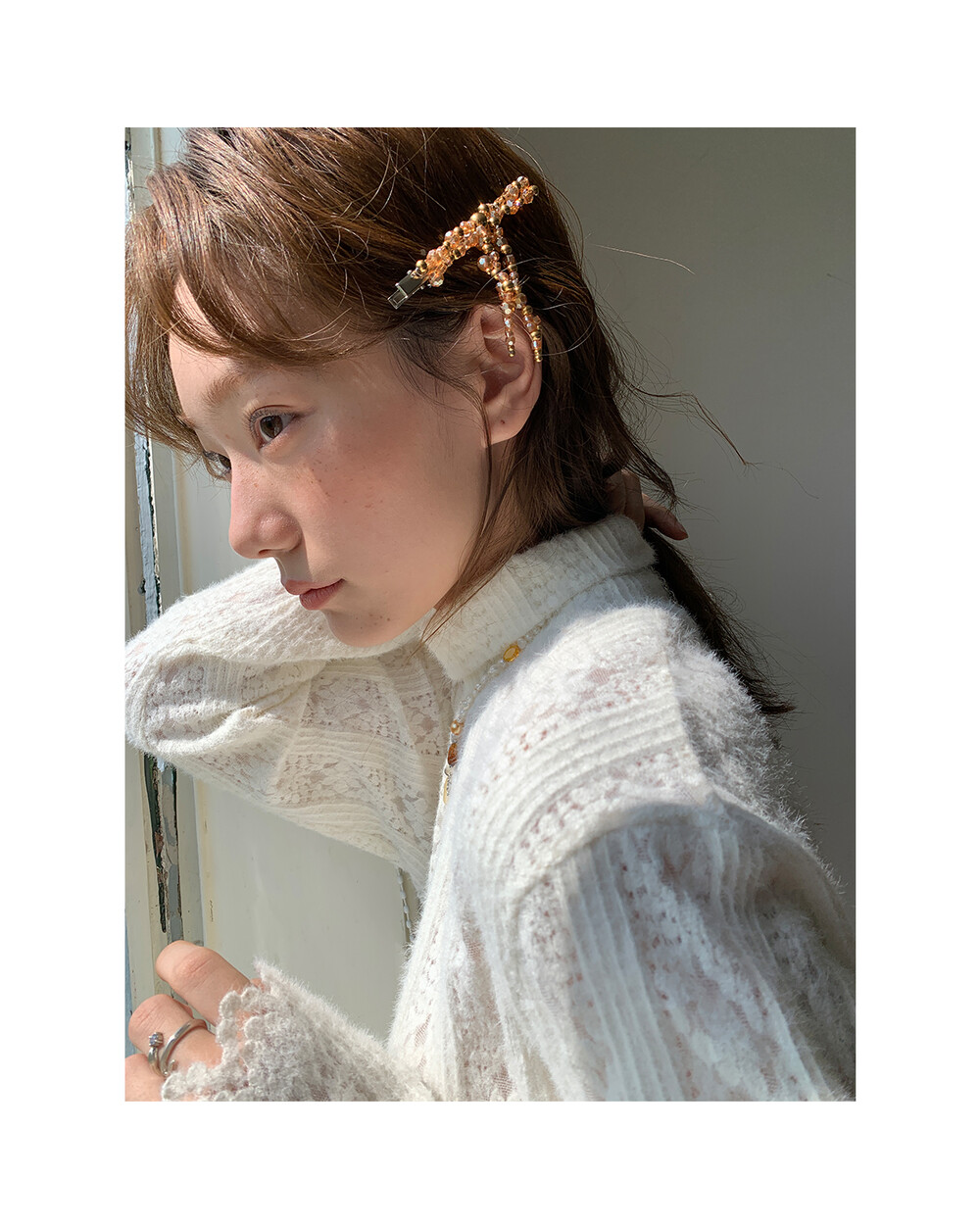 ハート ♥ 編み込みヘアクリップ ブラウン or ブラウン - ヘアアクセサリー